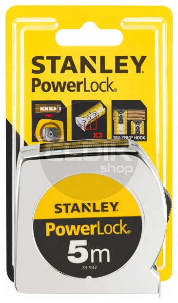 Stanley 0-33-932 Rolbandmaat Powerlock 5m - 19mm Boveninkijkvenster