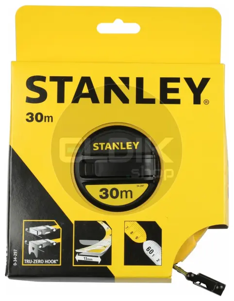 Stanley 0-34-297 Landmeter Fiberglas 30m - 12,7mm Gesloten Kast