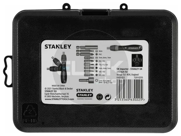 Stanley 0-63-022 22 Delige Pistoolgreep Ratel-Bit-Set