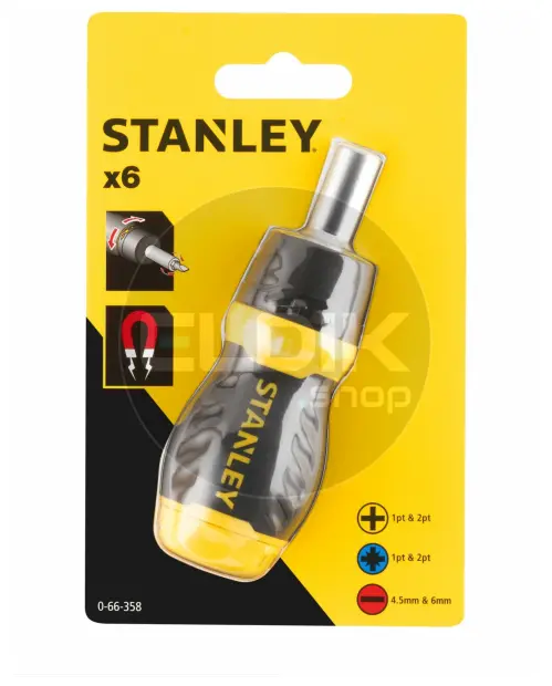 Stanley 0-66-358 Multibit Stubby Schroevendraaier met ratel