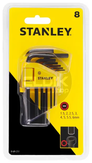Stanley 0-69-251 Stiftsleutelset 8 Dlg 1,5mm-6mm