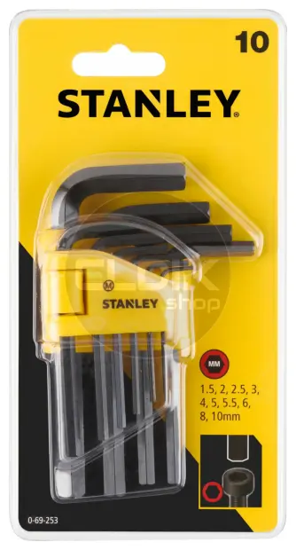 Stanley 0-69-253 Stiftsleutelset 10 Dlg 1,5-10mm