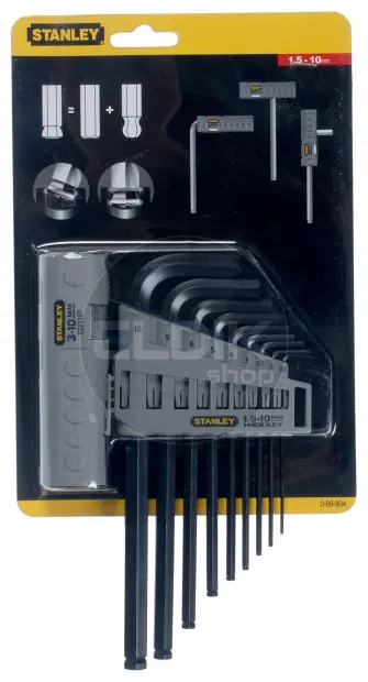 Stanley 0-89-904 Stiftsleutelset 9Dlg Hex Grip