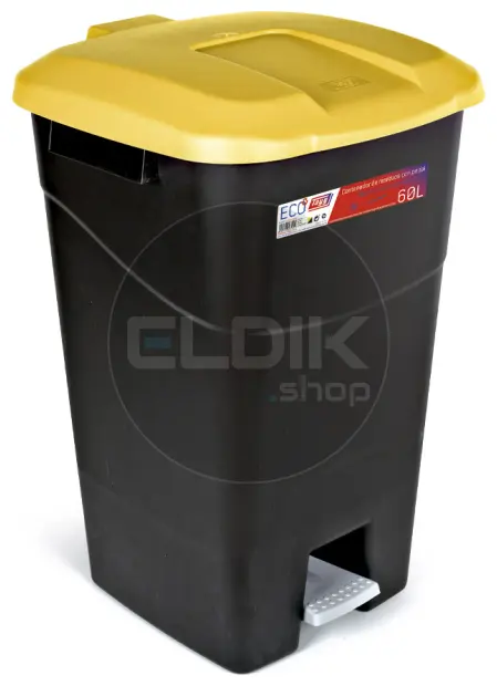 Tayg 60P Afvalcontainer met Voetpedaal - 60 Liter - geel - 431012