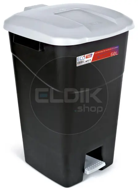 Tayg 60P Afvalcontainer met Voetpedaal - 60 Liter - grijs - 431005