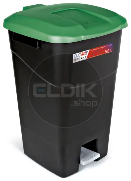 Tayg 60P Afvalcontainer met Voetpedaal - 60 Liter - groen - 431036