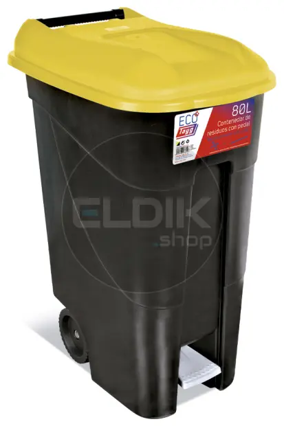 Tayg 80P Afvalcontainer met Voetpedaal - 80 Liter - geel - 433016