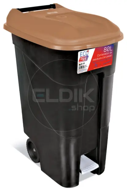 Tayg 80P Afvalcontainer met Voetpedaal - 80 Liter - bruin - 433238