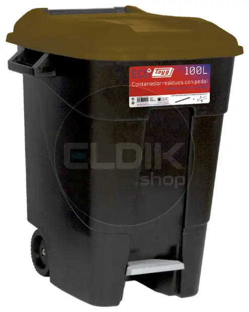 Tayg 100P Afvalcontainer met voetpedaal - 100 liter - bruin - 421235