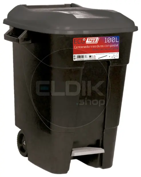 Tayg 100P Afvalcontainer met voetpedaal - 100 liter - zwart - 441073