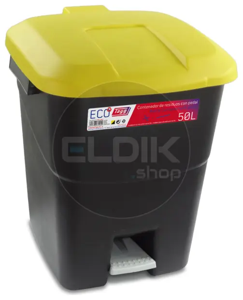 Tayg 50P Afvalcontainer met Voetpedaal - 50 Liter - geel - 430015