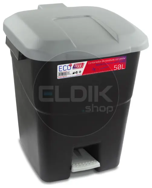 Tayg 50P Afvalcontainer met Voetpedaal - 50 Liter - grijs - 430008
