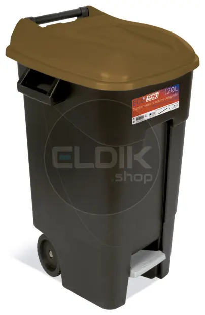 Tayg 120P Afvalcontainer met voetpedaal - 120 liter - bruin - 423239