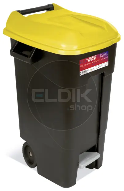 Tayg 120P Afvalcontainer met voetpedaal - 120 liter - geel - 423017