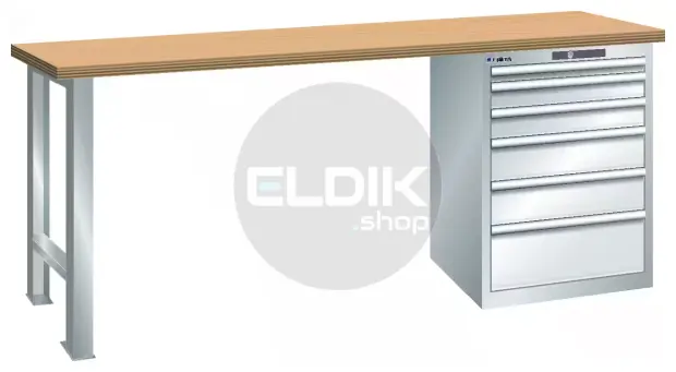 Lista 78.938.020 Werkbank | B2000 x D800 x H900 | 6 laden | Lichtgrijs