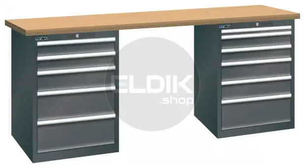 Lista 78.942.200 Werkbank | B2000 x D800 x H900 | 5/6 laden | Antraciet