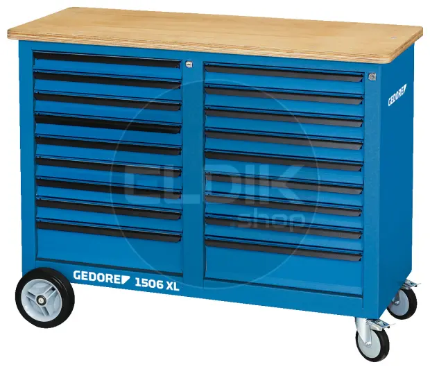 Gedore 1506 XL 2810 Verrijdbare werkbank, 1,25 m breed, met 18 laden - 2528096