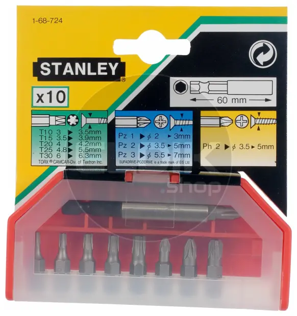 Stanley 1-68-724 Assortiment Bits 10 Delig