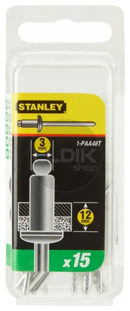 Stanley 1-PAA48T Popnagels 3X12mm 15 stuks