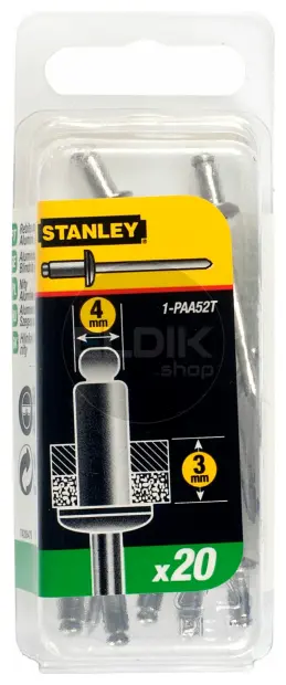 Stanley 1-PAA52T Popnagels 4X3mm - 20 stuks