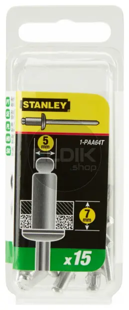 Stanley 1-PAA64T Popnagels 5X7mm - 15 stuks