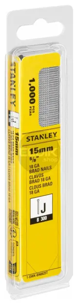 Stanley 1-SWK-BN0625T Nagels 15mm Type J - 1000 Stuks