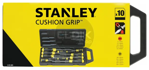 Stanley 2-65-005 Cushiongrip Schroevendraaierset 10-delig - Standaard/Phillips
