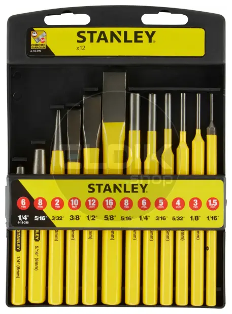 Stanley 4-18-299 Koudbeitel- En Drevelset 12Dlg.