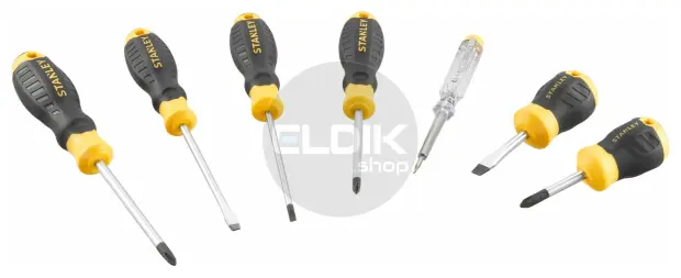 Stanley STHT16166-0 Cushiongrip Schroevendraaierset 7-delig: PH, Parallel, Standaard, Spanningszoeker