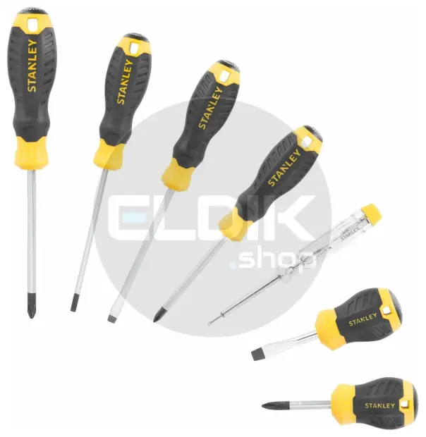 Stanley STHT16166-0 Cushiongrip Schroevendraaierset 7-delig: PH, Parallel, Standaard, Spanningszoeker