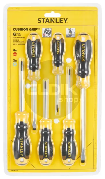 Stanley STHT16172-0 Cushiongrip Schroevendraaierset 6-delig: PZ, Parallel, Standaard