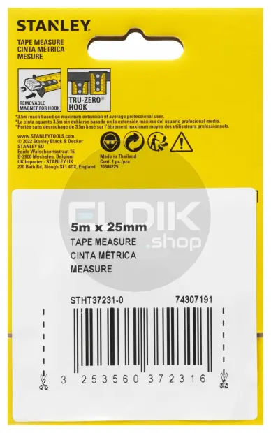 Stanley STHT37231-0 Rolbandmaat Control-Lock 5m - 25mm