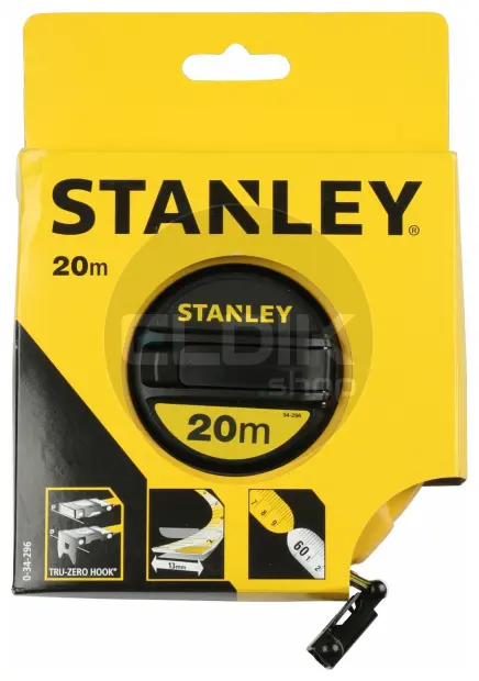 Stanley 0-34-296 Landmeter Fiberglas 20m - 12,7mm Gesloten Kast