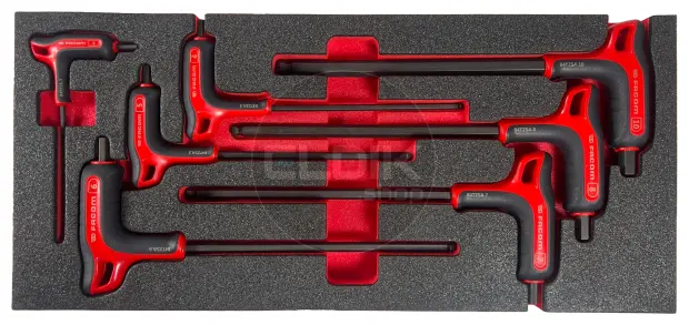 Facom MODM.84TZSA Foam Module 7 Delige Inbussleutels met T- Greep, Bolvormige Kop