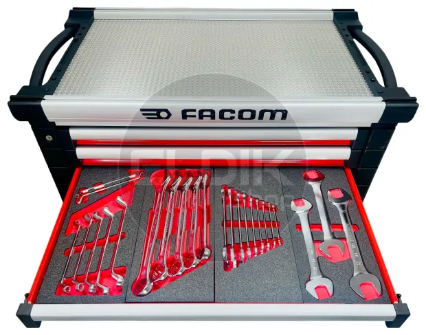 Facom JETCMM215BNL Gevulde gereedschapswagen 8 Laden | 215-delig in Foam inlay | Rood