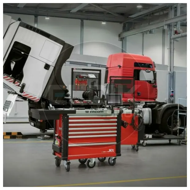Facom JETCMM215BNL Gevulde gereedschapswagen 8 Laden | 215-delig in Foam inlay | Rood