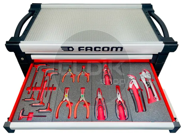 Facom JETCMM215BNL Gevulde gereedschapswagen 8 Laden | 215-delig in Foam inlay | Rood
