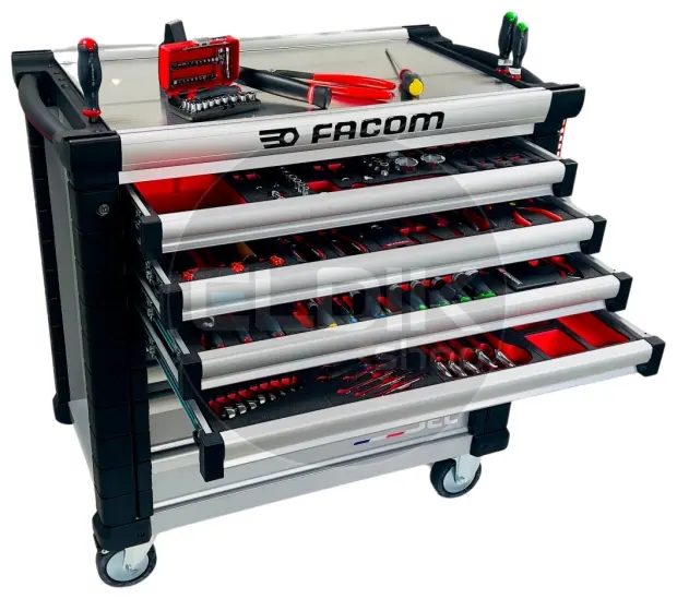 Facom JET8M4AEOY23BNL Gevulde gereedschapswagen 8 Laden | 7 Foam inlays | Grijs | Limited Edition