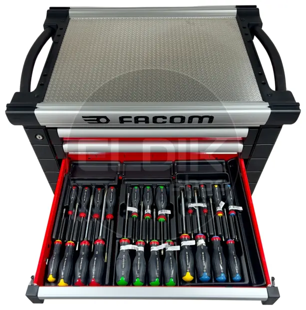 Facom JETCM175BNL Gevulde gereedschapswagen 8 laden | 175-delig in kunststof inlay | Rood