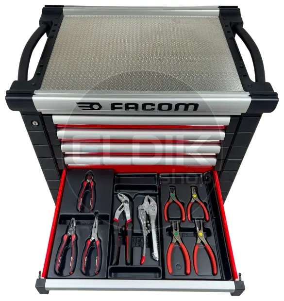 Facom JETCM175BNL Gevulde gereedschapswagen 8 laden | 175-delig in kunststof inlay | Rood