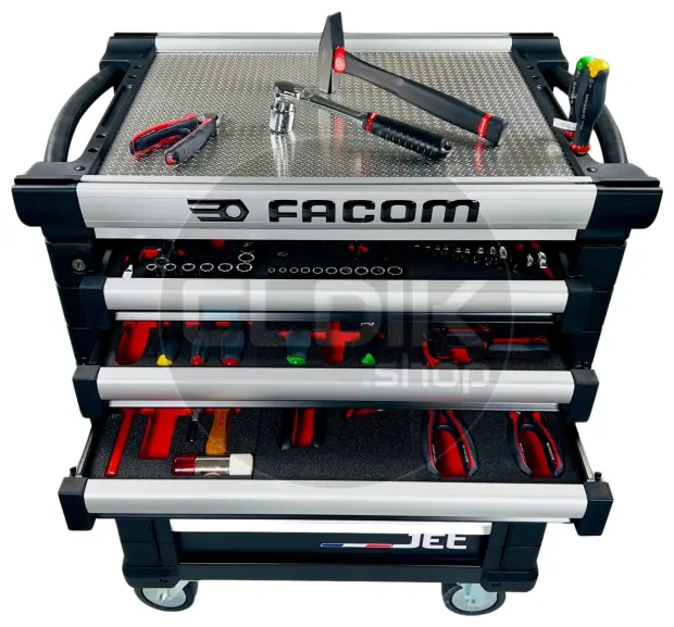 Facom JETCMM115BNL Gevulde gereedschapswagen 8 Laden | 115-delig in Foam inlay | Zwart