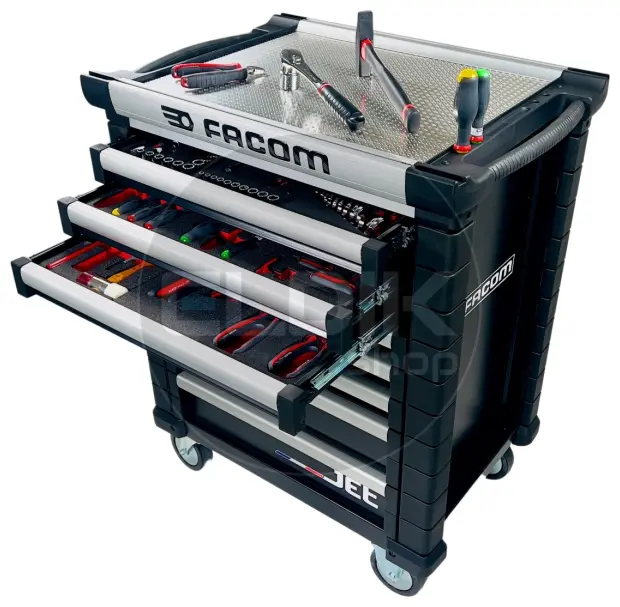 Facom JETCMM115BNL Gevulde gereedschapswagen 8 Laden | 115-delig in Foam inlay | Zwart