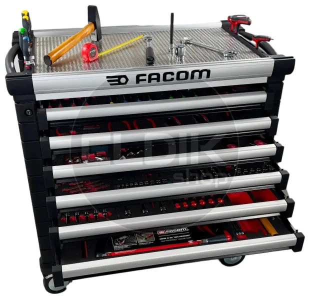 Facom JETCMM215GBNL Gevulde gereedschapswagen 8 Laden | 215-delig in Foam inlay | Zwart