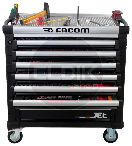 Facom JETCMM215GBNL Gevulde gereedschapswagen 8 Laden | 215-delig in Foam inlay | Zwart