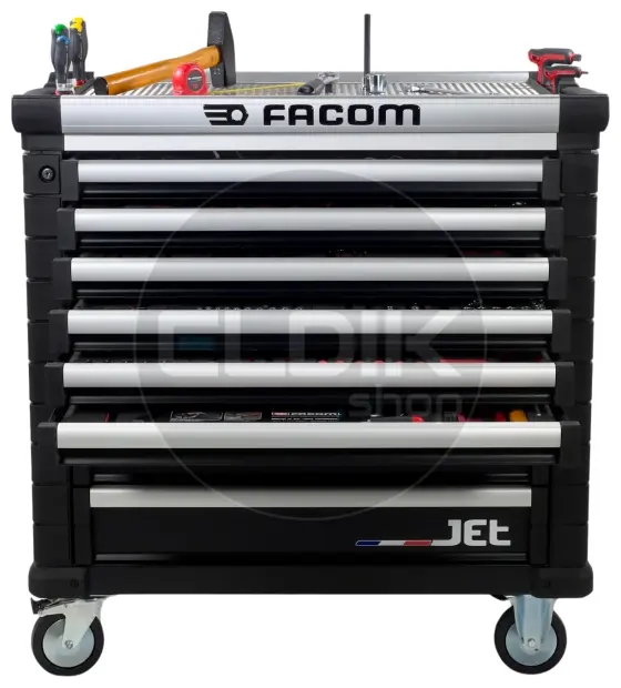 Facom JETCMM215GBNL Gevulde gereedschapswagen 8 Laden | 215-delig in Foam inlay | Zwart
