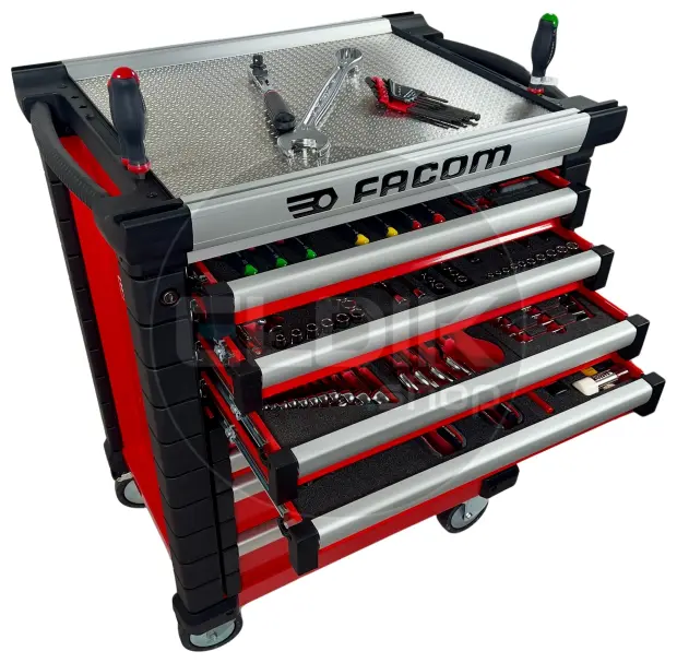 Facom JETCMM150BNL Gevulde gereedschapswagen 8 Laden | 150-delig in Foam inlay | Rood
