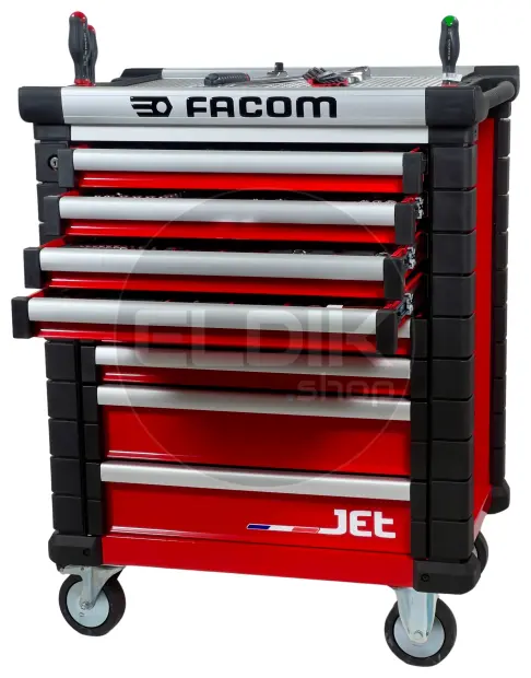 Facom JETCMM150BNL Gevulde gereedschapswagen 8 Laden | 150-delig in Foam inlay | Rood
