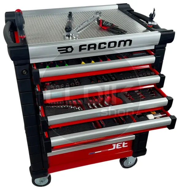 Facom JETCMM150BNL Gevulde gereedschapswagen 8 Laden | 150-delig in Foam inlay | Rood