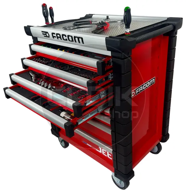 Facom JETCMM150BNL Gevulde gereedschapswagen 8 Laden | 150-delig in Foam inlay | Rood