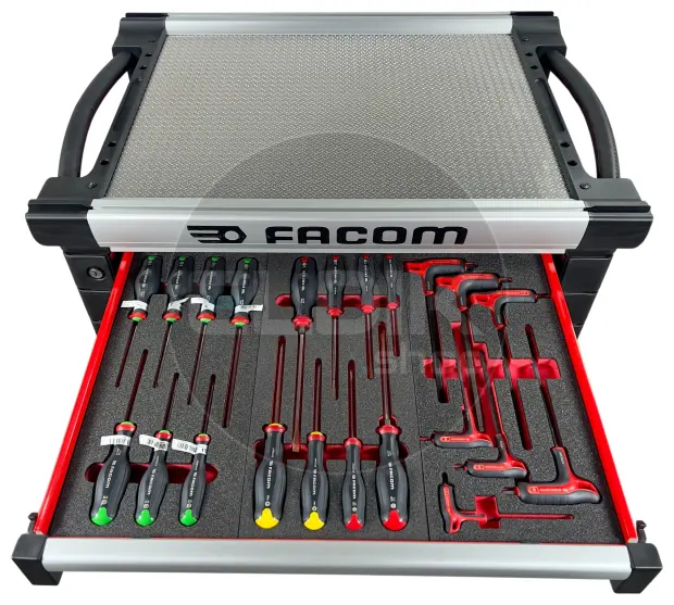 Facom JETCMM150BNL Gevulde gereedschapswagen 8 Laden | 150-delig in Foam inlay | Rood